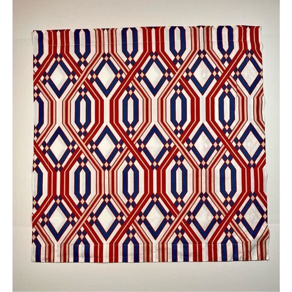 Pottery Barn Set of 2 Geometric Euro Square Pillow Shams Blue Orange EUC Bedroom - Picture 9 of 11